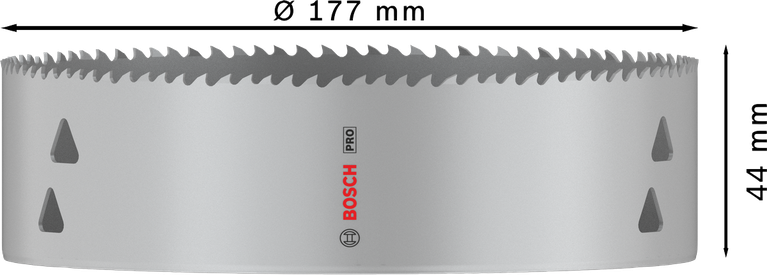 Sierra de corona multimaterial Bosch PRO de 177 mm para diversos materiales.