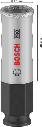 Sierra de corona Bosch PRO Tile PC Plus de 20 mm para azulejos.
