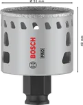 Sierra de corona Bosch PRO Tile PC Plus de 51 mm para cortar azulejos.