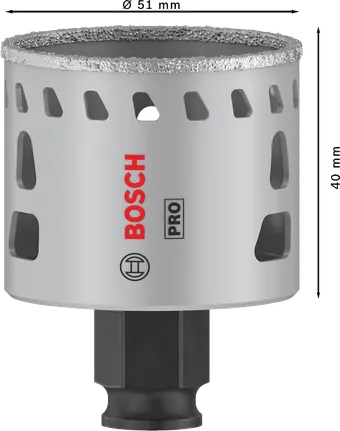 Sierra de corona Bosch PRO Tile PC Plus de 51 mm para cortar azulejos.