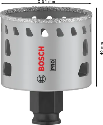 Sierra de corona Bosch PRO Tile PC Plus de 54 mm para cortar azulejos.