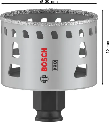 Sierra de corona Bosch PRO Tile PC Plus de 60 mm para cortar azulejos.