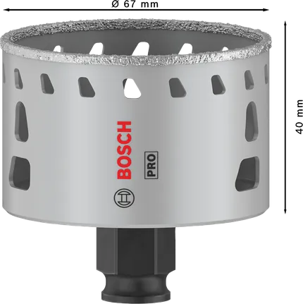 Sierra de corona Bosch PRO Tile PC Plus 67 mm para azulejos.