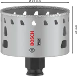 Sierra de corona Bosch PRO Tile PC Plus de 70 mm para un corte preciso de baldosas.