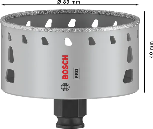 Sierra de corona Bosch PRO Tile PC Plus de 83 mm para cortar azulejos.