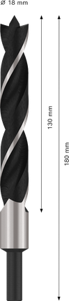 Broca de punta fina para madera Bosch PRO 18x130x180 mm.
