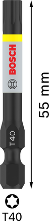Punta de impacto Torx Bosch PRO T40 de 55 mm con punta T40.