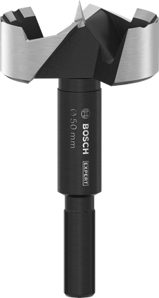 Broca Forstner Bosch EXPERT Wood de 50 mm para perforaciones precisas en madera.