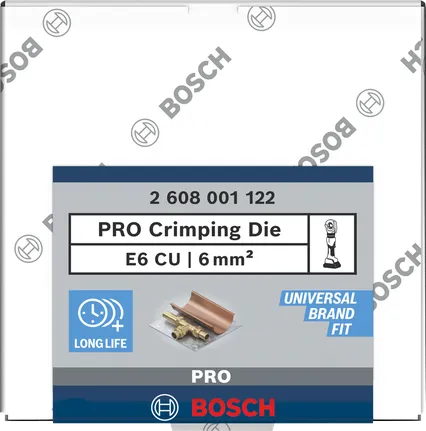 Matriz de crimpado Bosch PRO de 6 mm² de cobre.