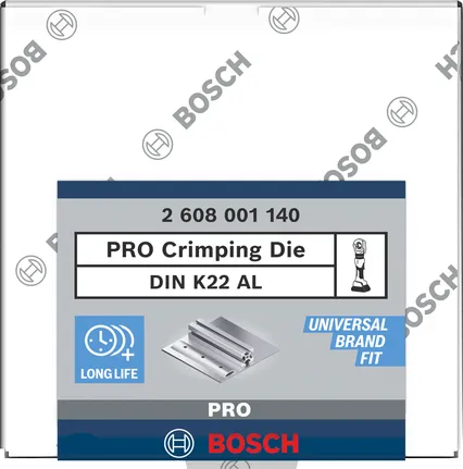 Matriz de engaste Bosch PRO DIN K22 AL 95 mm²/120 mm² de aluminio.