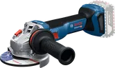 Amoladora angular inalámbrica Bosch GWS 18V-11 con empuñadura lateral.