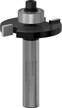 Broca ranuradora Bosch PRO, vástago de 8 mm para cortes precisos.