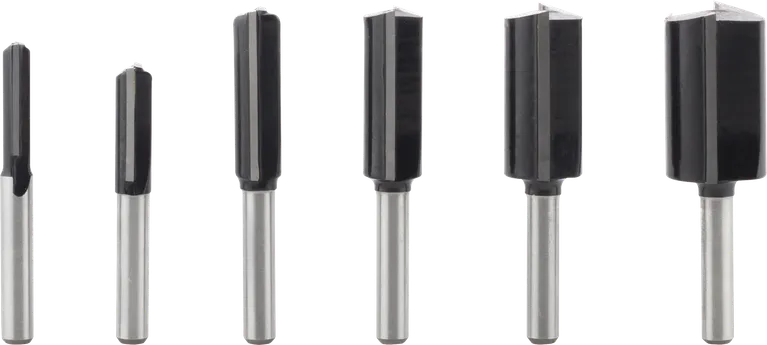 Juego de brocas para fresadora Bosch PRO rectas, vástago de 6 mm, 6 piezas.