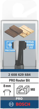 Broca de ojo de cerradura Bosch PRO de 8 mm para uniones precisas de madera.
