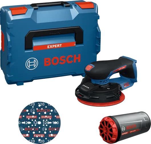 Kit de lijadora orbital inalámbrica Bosch EXEX18V-150-5.