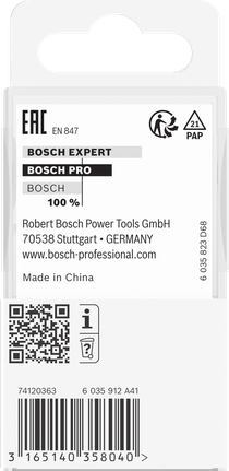 Accesorio para fresadora Bosch PRO con vástago R12 de 8 mm para redondear bordes.