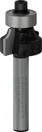 Fresa para router Bosch PRO de redondeo R, vástago de 1/8 de pulgada, 1/4.