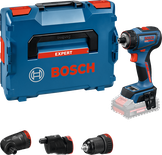 Juego de taladro Bosch EXSR18V-90FC con accesorios multicabezal.