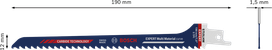 Hoja de sierra recíproca curva Bosch EXPERT Multi Material.