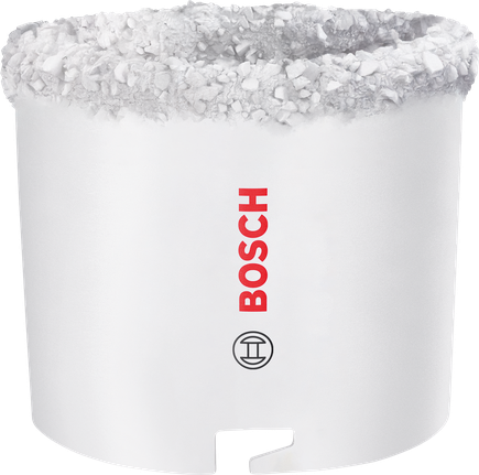 Sierra de corona Bosch para ladrillos y baldosas blandas de 83 x 60 mm.