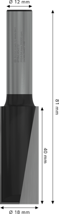 Fresa recta Bosch PRO para fresadora de dos filos 18x40 mm.