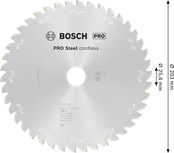 Hoja de sierra circular inalámbrica Bosch PRO Steel de 203 mm.