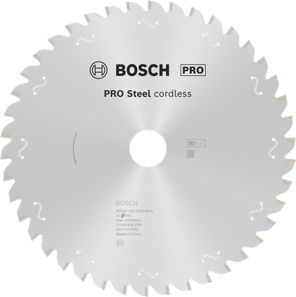 Hoja de sierra circular inalámbrica Bosch PRO Steel para metal.