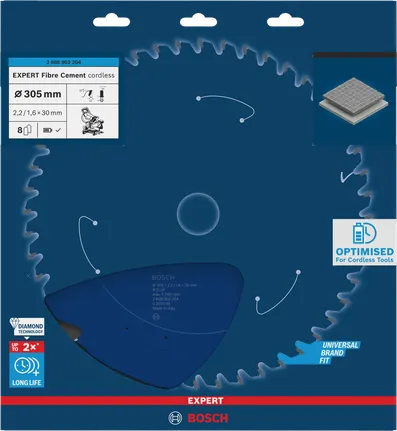 Hoja de sierra circular Bosch EXPERT para fibrocemento de 305 mm.