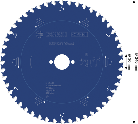 Hoja de sierra circular Bosch EXPERT Wood 240mm T48.