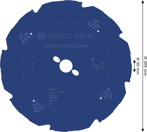 Hoja de sierra circular para fibrocemento Bosch EXPERT, 305 mm.