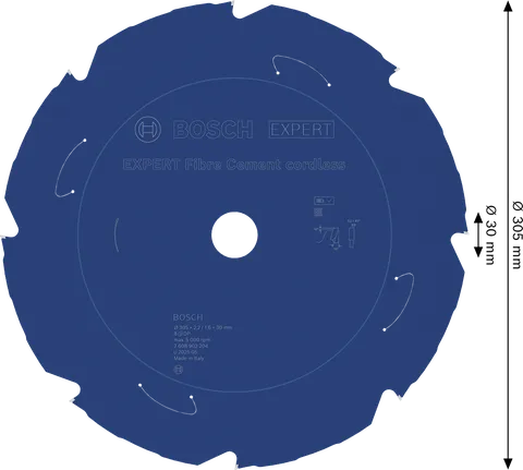 Hoja de sierra inalámbrica Bosch EXPERT para fibrocemento, 305 mm.