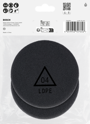 Esponja de pulido Bosch de 77 mm, acabado, paquete de 2 unidades.