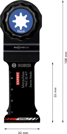 Hoja multiherramienta Bosch EXPERT MetalMax PAIZ 32 AIT para metal.