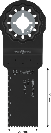 Hoja de corte para madera Bosch AIZ 24 EC Starlock, 24x50 mm.
