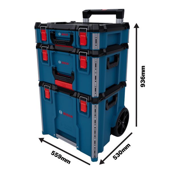 Bosch L-BOXX Contractor Set 3, sistema de maletín de transporte con ruedas.