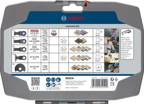 Juego de corte Bosch de 5 piezas.