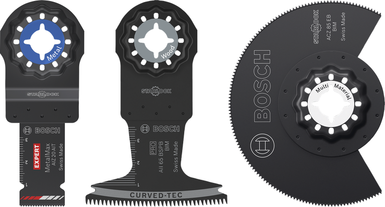 Juego de 3 hojas Bosch para madera dura y metal con Starlock.
