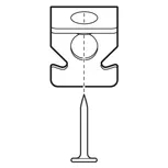 Percha de techo con clavo.