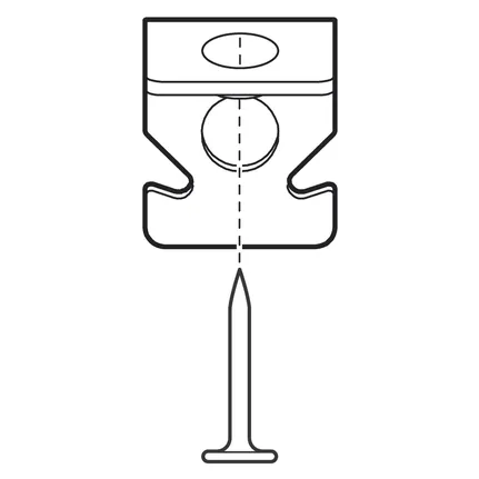 Percha de techo con clavo.