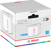 Sierra de corona perforada Bosch de 103 mm para ladrillos y baldosas blandas.