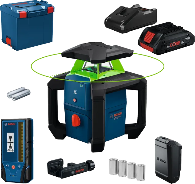 Juego de herramientas de nivelación láser Bosch GRL 18V-3-31G.