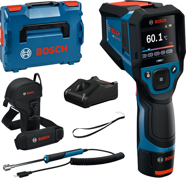 Detector térmico Bosch GIS 800 con accesorios.