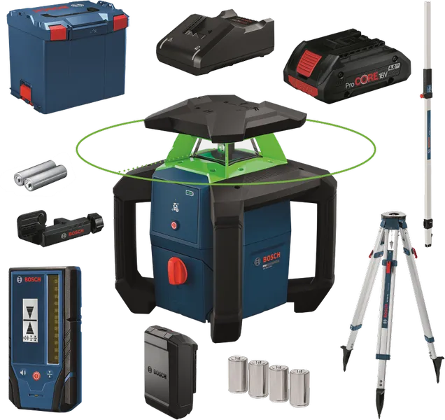 Kit de herramientas de nivelación láser Bosch GRL18V-3-31G.