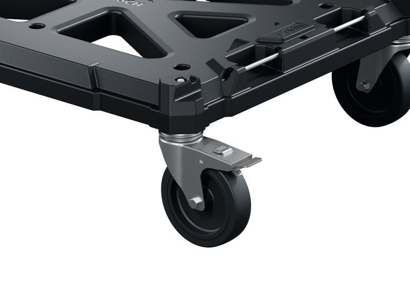 Carro con ruedas Bosch L-BOXX para contratistas, con rueda giratoria con bloqueo.