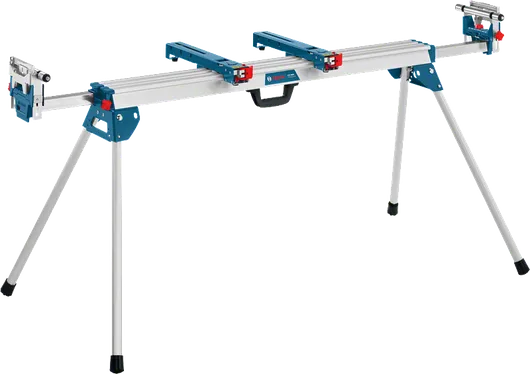 Soporte de sierra Bosch GTA 3800 con soportes ajustables.