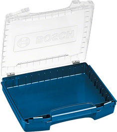 Estuche de transporte Bosch i-BOXX 72 con tapa transparente.