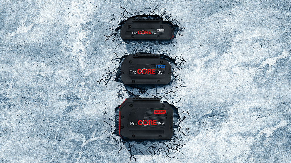 Las nuevas baterias PROCORE18V son ligeras , potentes duraderas y  compatibles con todas las herramientas bosch professional de 18v