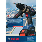 Taladro inalámbrico Bosch Professional sobre un fondo de paneles solares, color negro y azul.