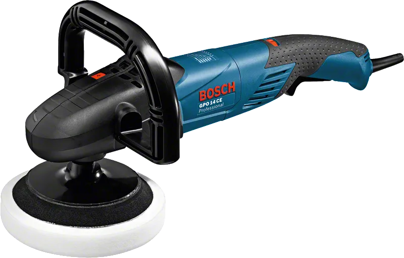 Bosch GPO 14 CE kiillotuskone 180 mm:n kuppilaikalla.