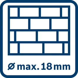 Poraus tiiliseinään, maks. 18 mm 